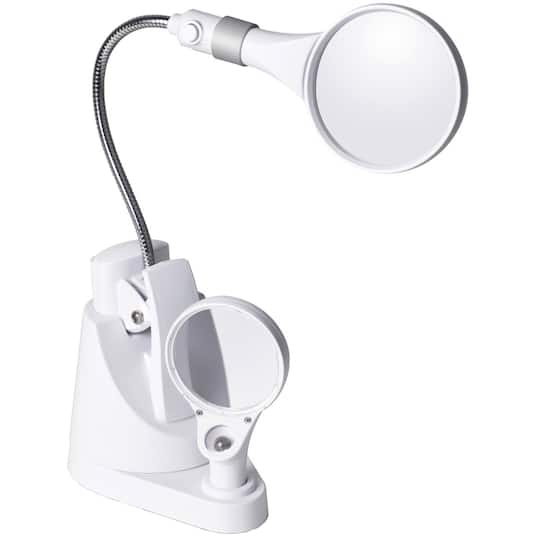 OttLite® LED Clip & Freestanding Magnifier Lamp By Ott Lite in White | 6.7" x 4.8" x 3.2" | Michaels®